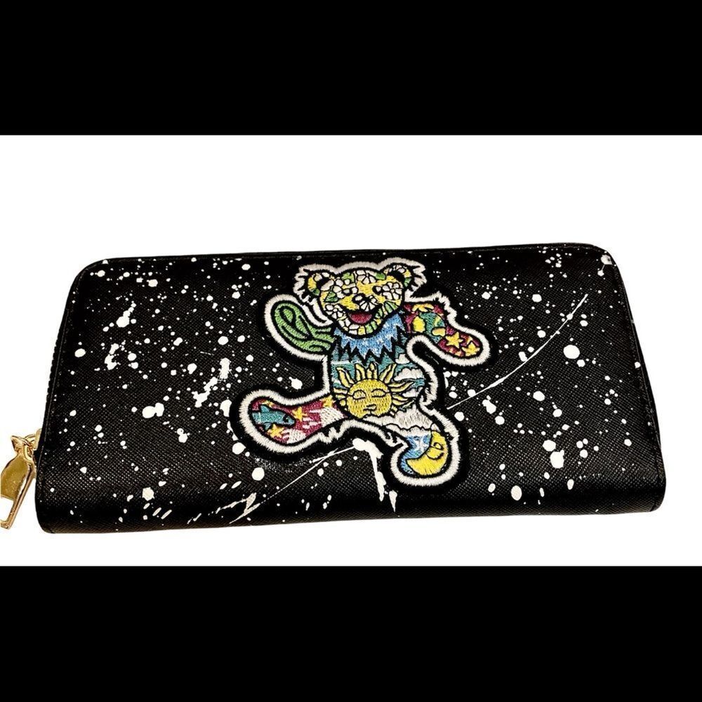 NWT Dead Bear Splatter Paint Zip Wallet